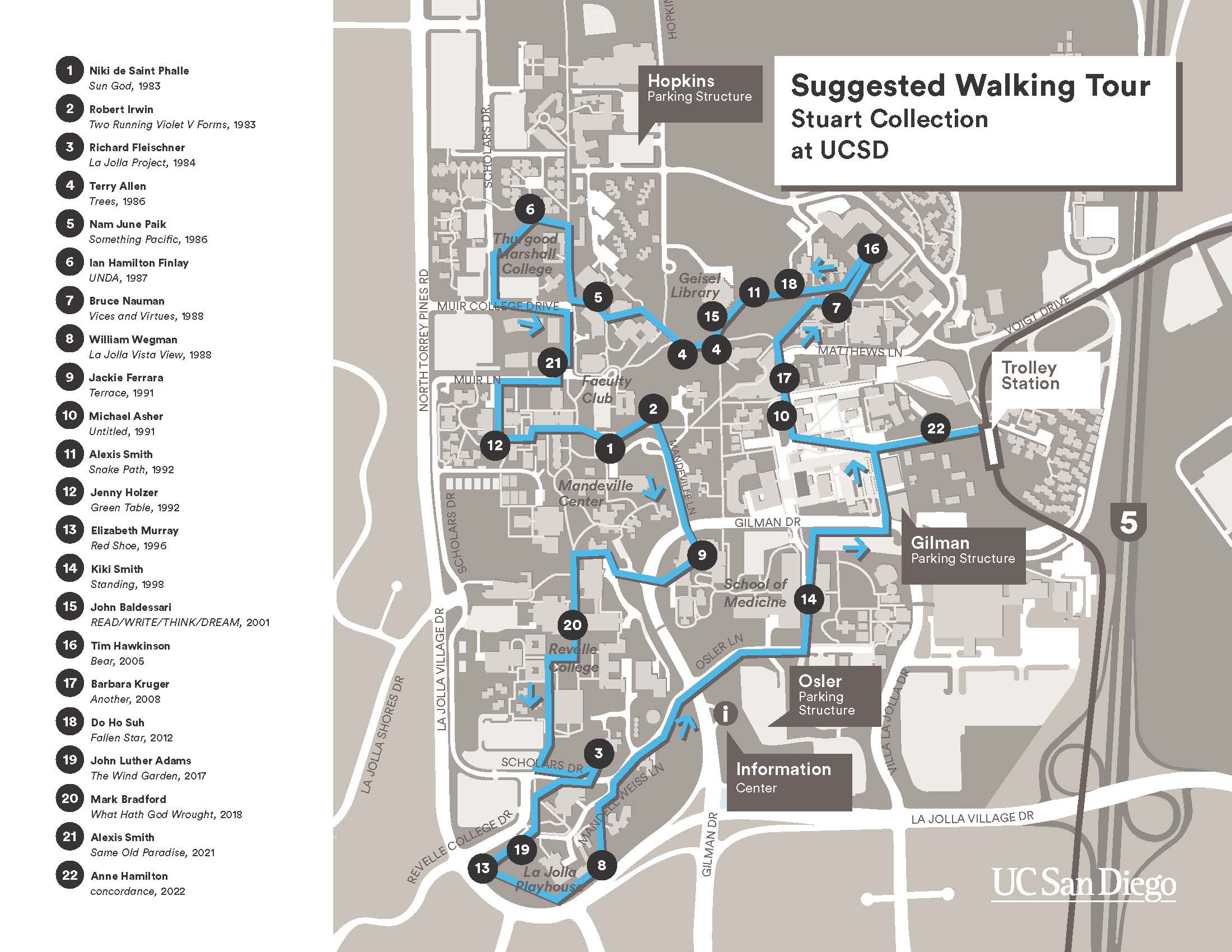 Self-guided tour of the sculptures that are part of the UC San Diego Stuart Collection